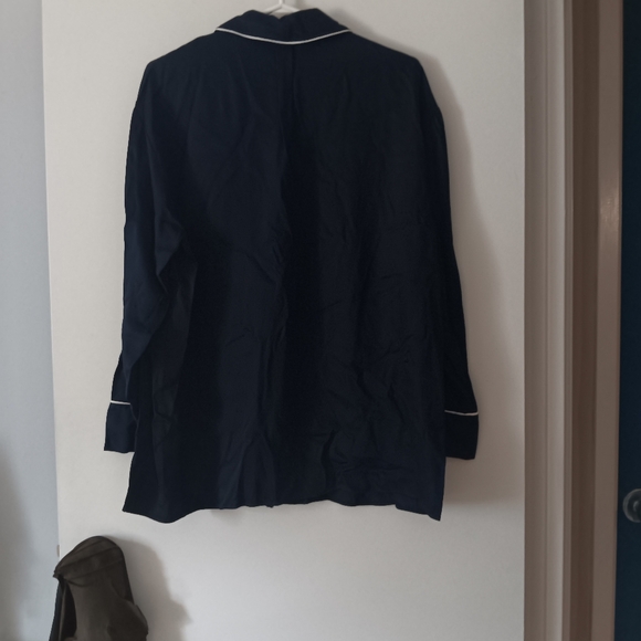 BABATON Navy Blue Oversized Twill Jacket White Piping M - Picture 3 of 3